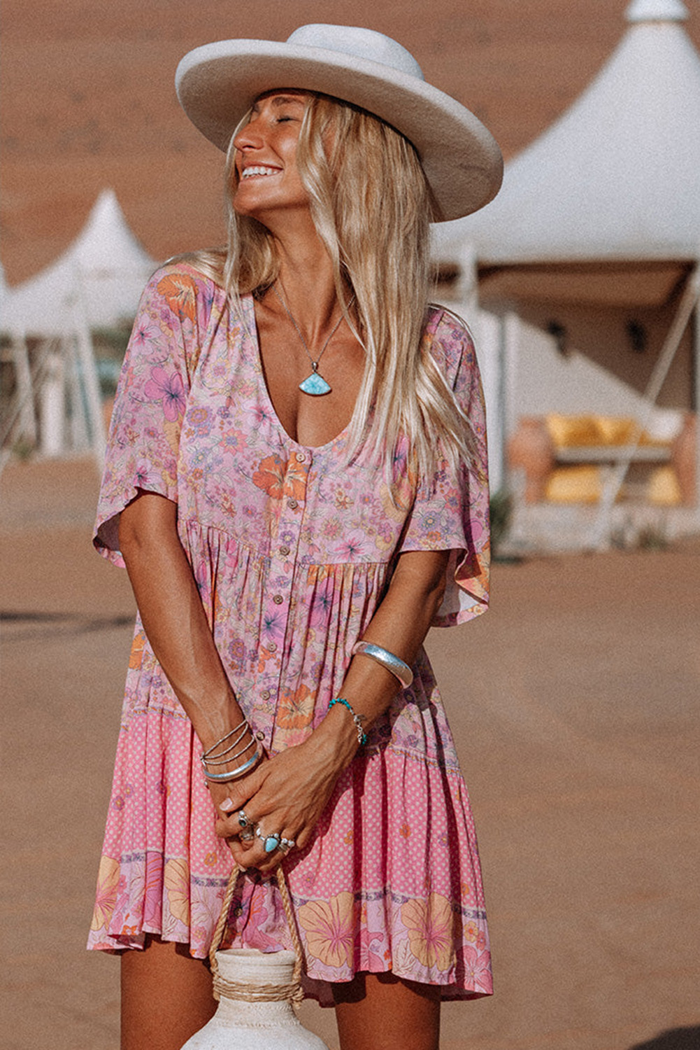 Cheetah Casual Long Sleeve Button Up Shirt Dress