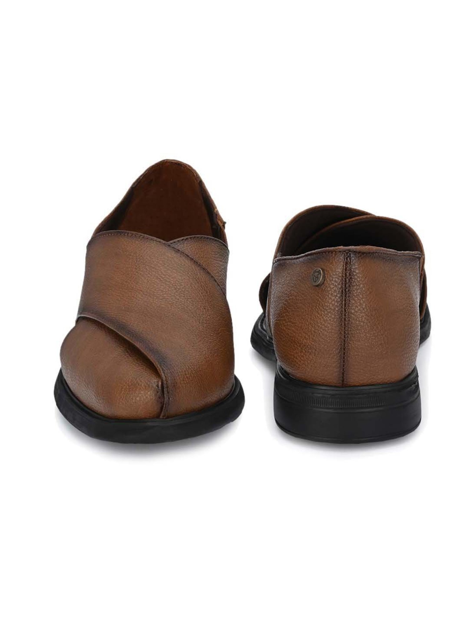 Delize Men's Tan Cross Strap Sandals