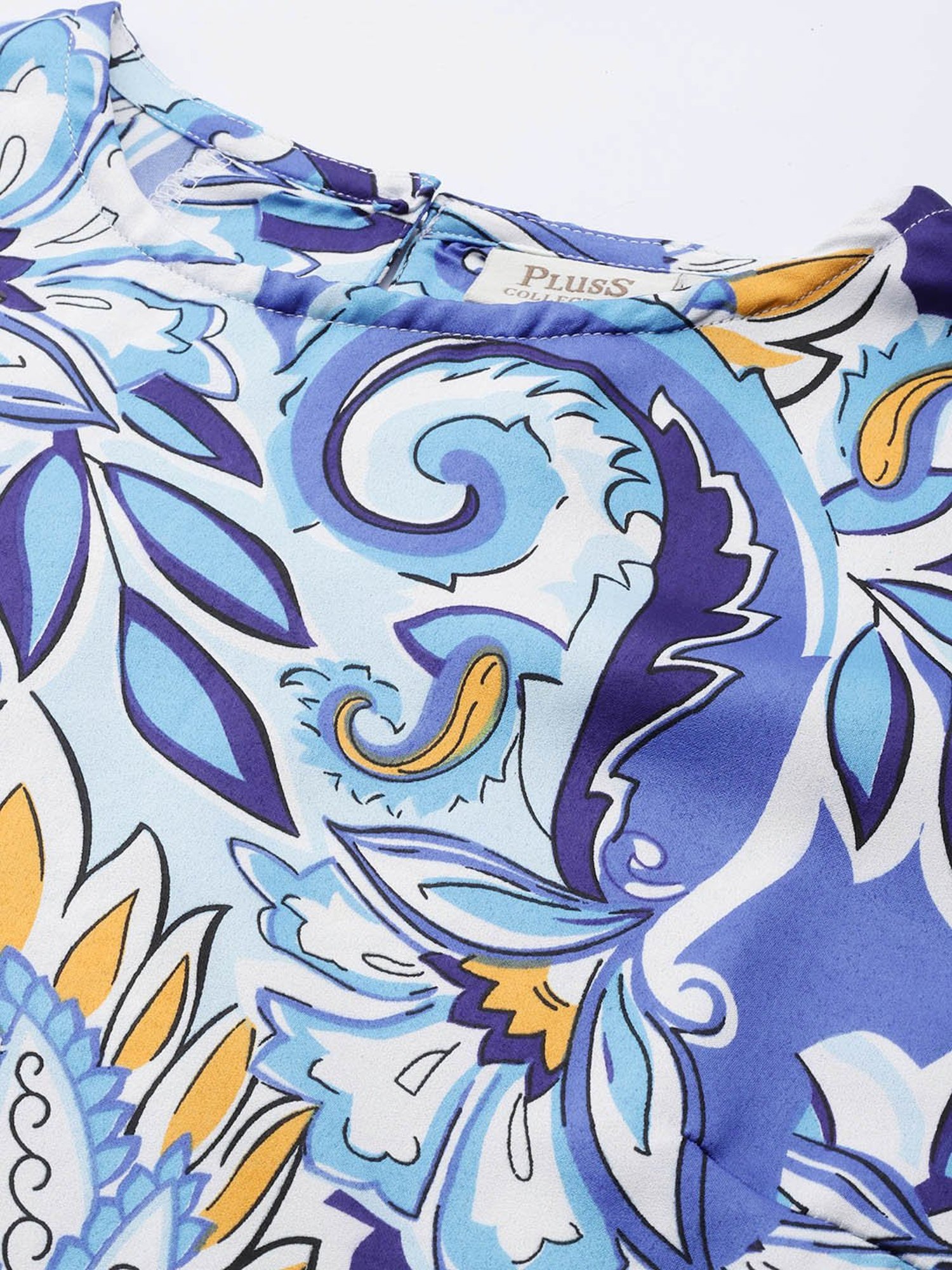 Melon by PlusS Blue Printed Top