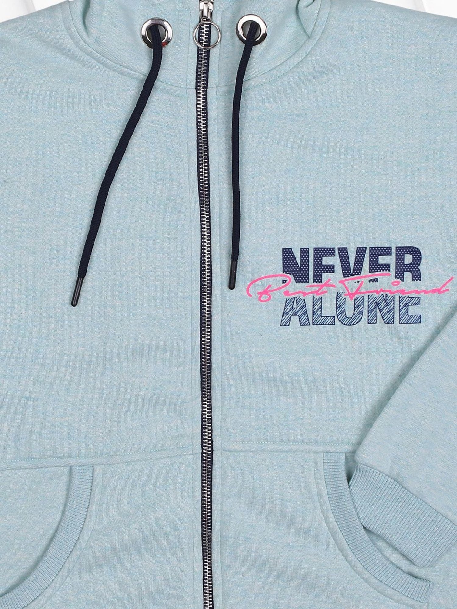 ZIAMA Kids Blue Printed Full Sleeves Sweatshirt