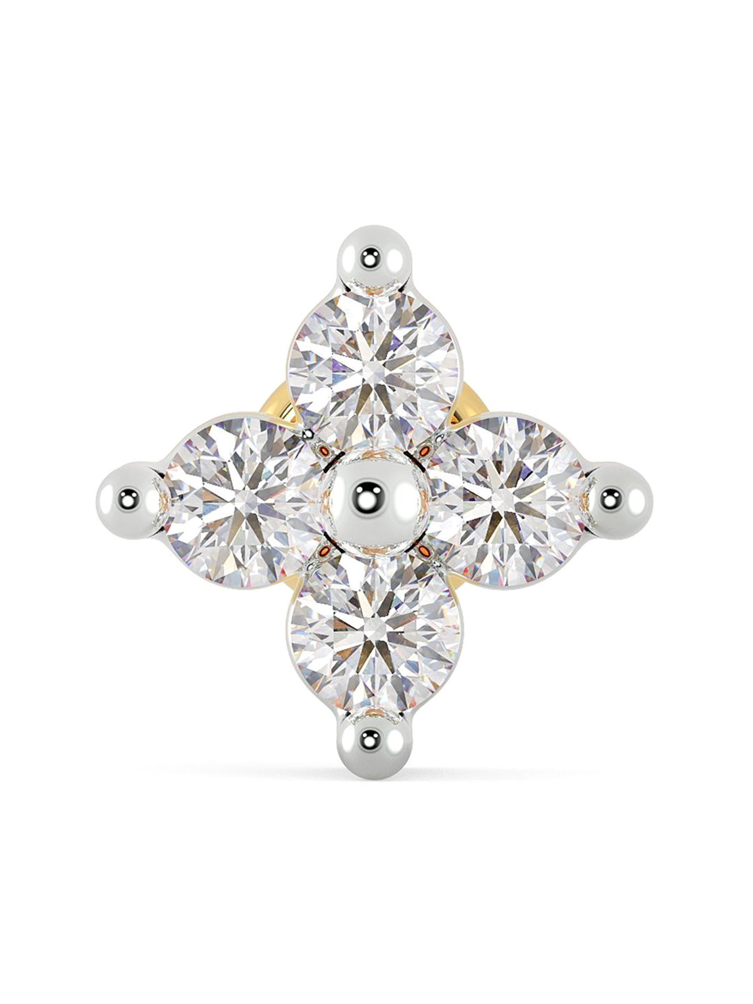 Malabar Gold and Diamonds 18k Gold & Diamond Mine Nosepin for Women