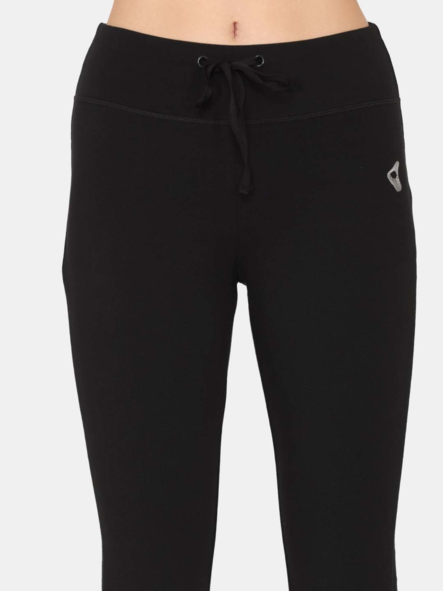 Zelocity by Zivame Jet Black Mid rise Sports Track Pants