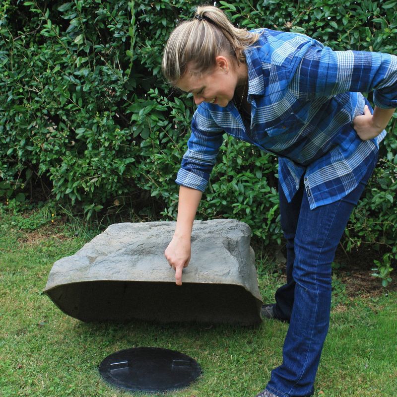 32" Textured Painted Garden Stone - Gray - Emsco