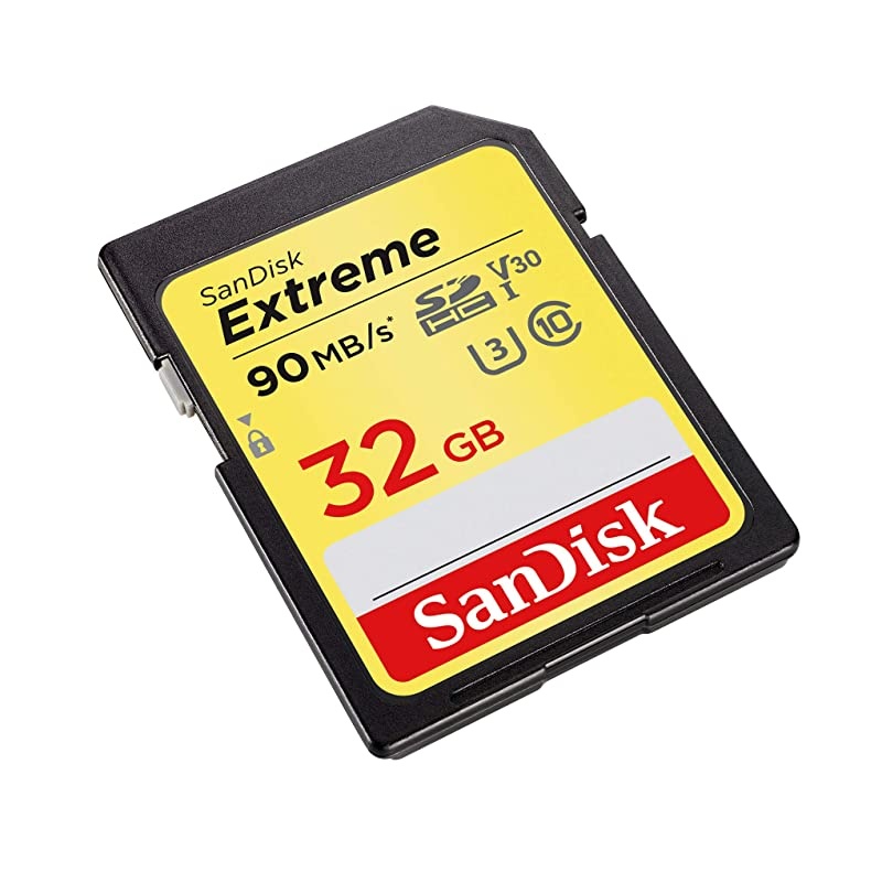 32GB Extreme SDHC UHSI Memory Card 90MBs C10 U3 V30 4K UHD SD Card SDSDXVE032GGNCIN