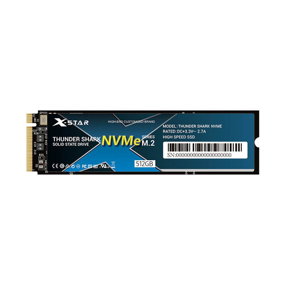 X-Star M.2 NVMe SSD Internal SSD Thunder Shark M.2 NVMe SSD NVMe PCIe/3D NAND Technology/High Transmitting Speed 512GB