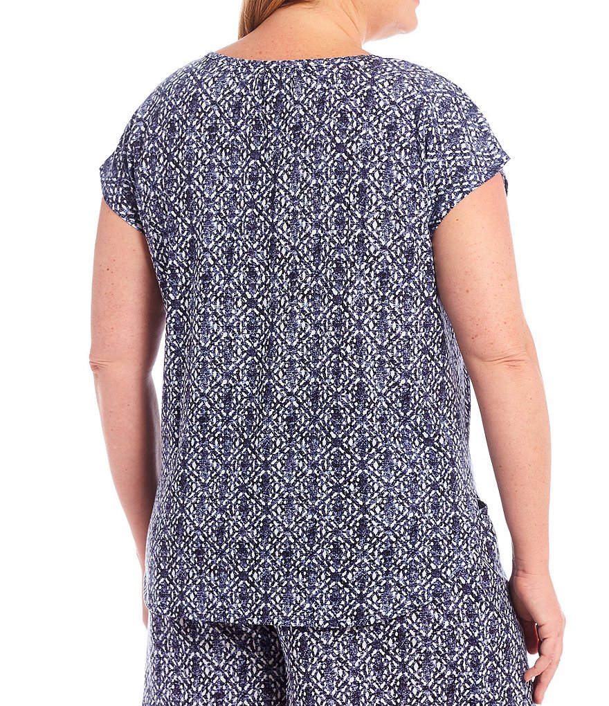 Nottibianche Plus Printed Jersey Knit Coordinating Sleep Top