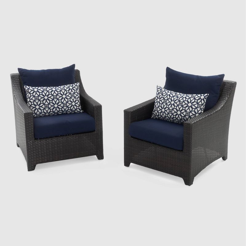 Deco 5pc Loveseat and Club Fire Seating Set Navy Blue - RST Brands