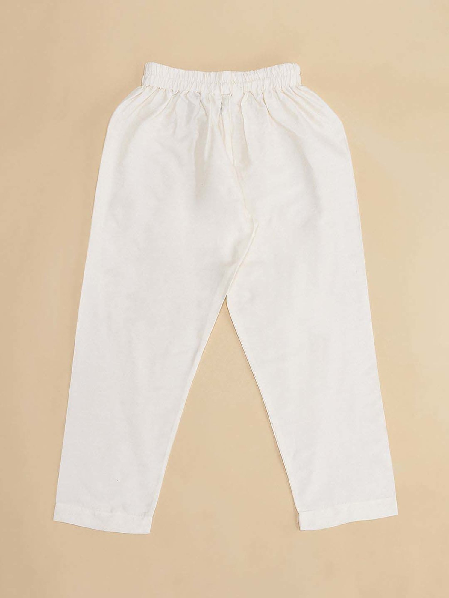 Indus Route by Pantaloons Kids Pink & White Embroidered Full Sleeves Kurta Set