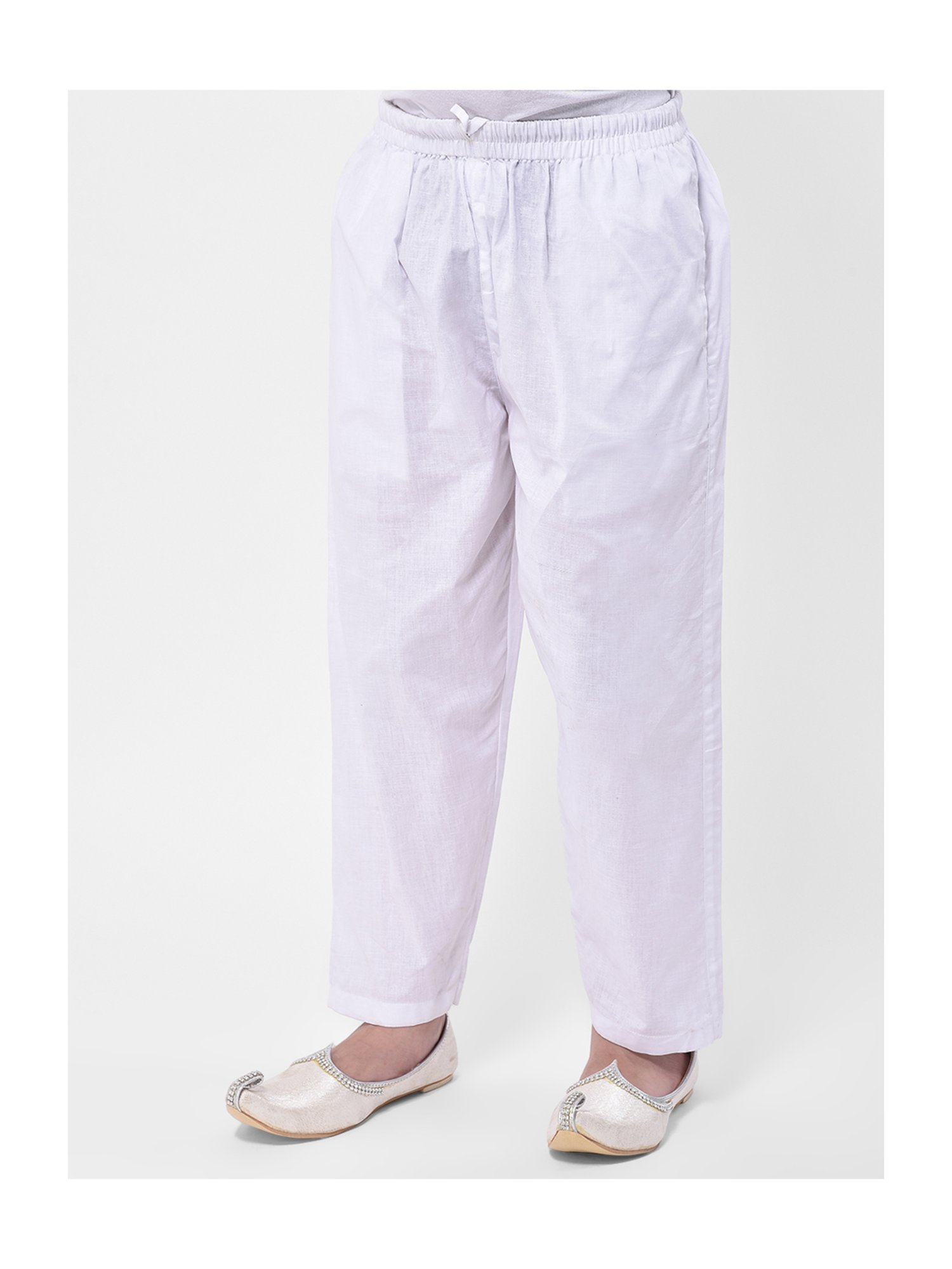 Deyann Kids Pink & White Solid Full Sleeves Kurta with Pyjamas