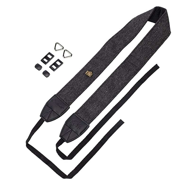 Camera Shoulder Neck Strap Vintage Belt for All DSLR Camera Nikon Canon Sony Pentax Classic White and Black Weave Upgraded Version