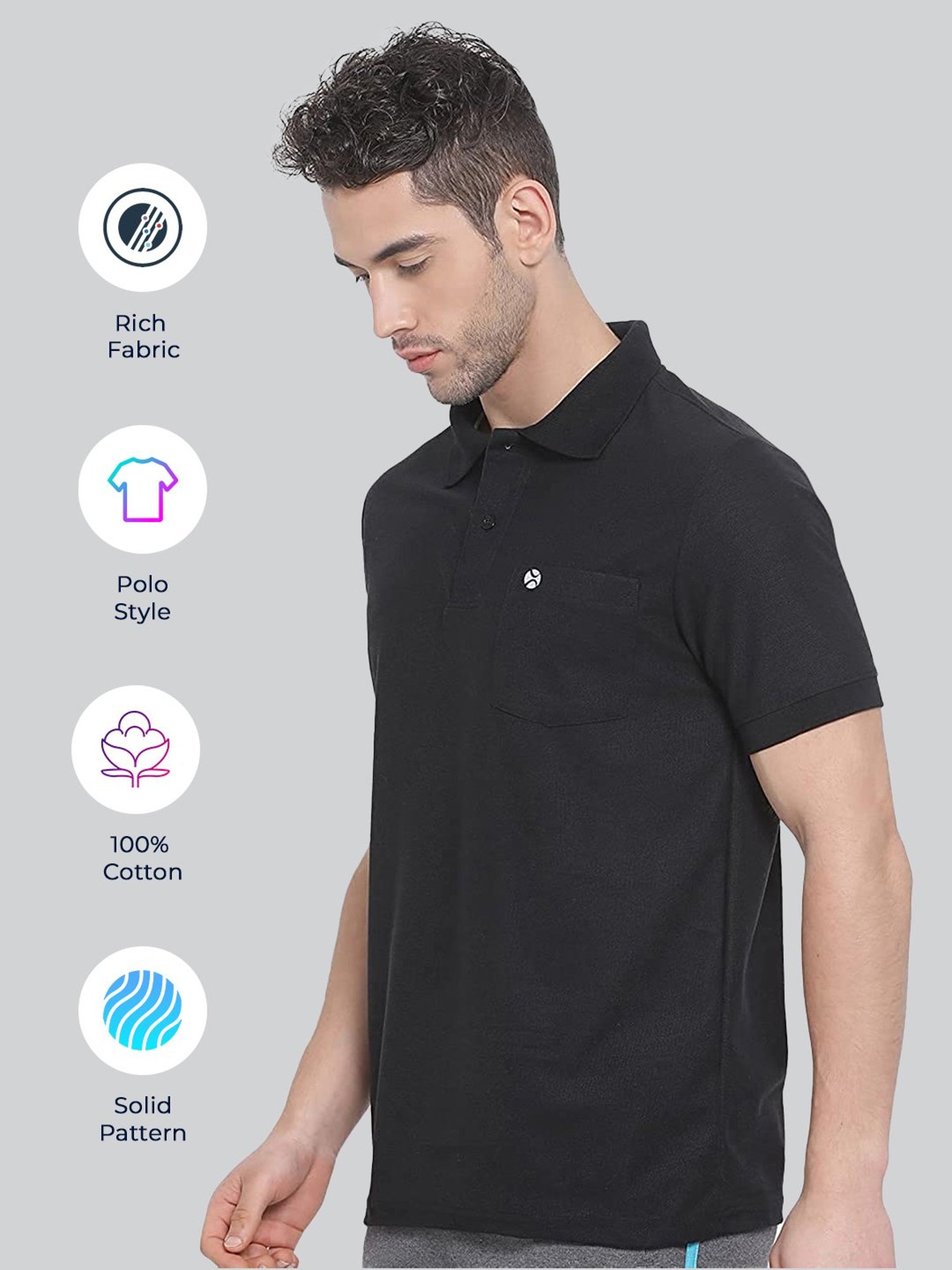 Lux Nitro Black Regular Fit Polo T-Shirt