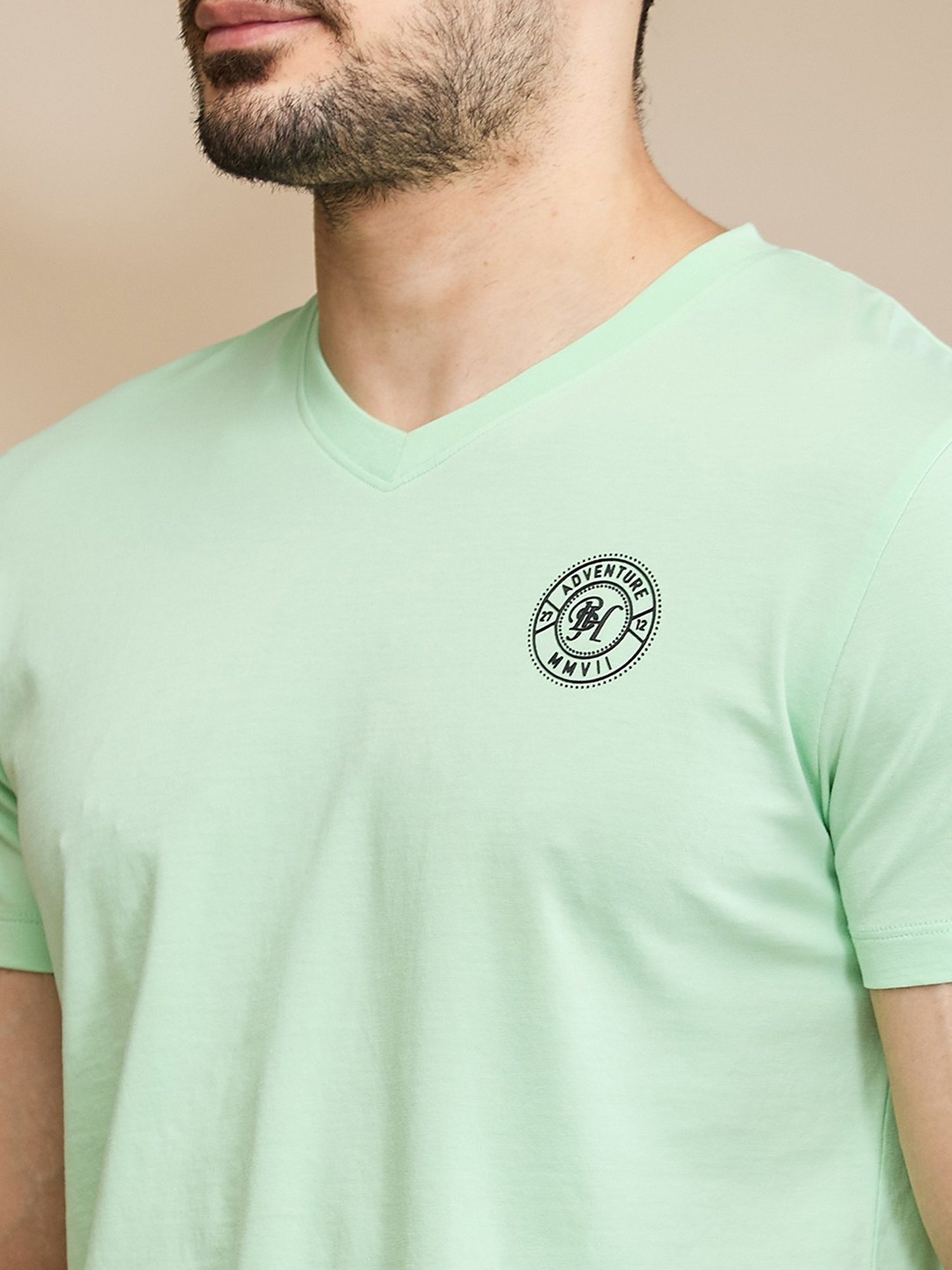Being Human Light Green Regular Fit T-Shirt