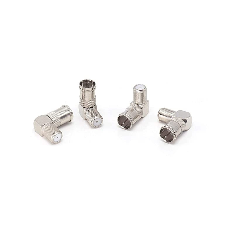 Push On and Right Angle Coax Connector Push On F Connector Male to Screw On Female Adapter Pack of 10