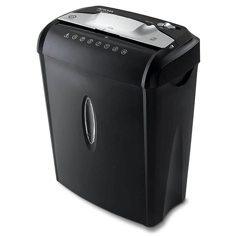 AU740XA 7Sheet CrossCut Paper Credit Card Shredder with Basket Black