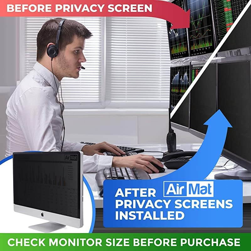 23 inch Computer Privacy Screen Filter for Widescreen Computer Monitor - 16:9 Aspect Ratio - Premium Gold - Reversible Anti-Glare Protector - Privacy for Data Confidentiality by