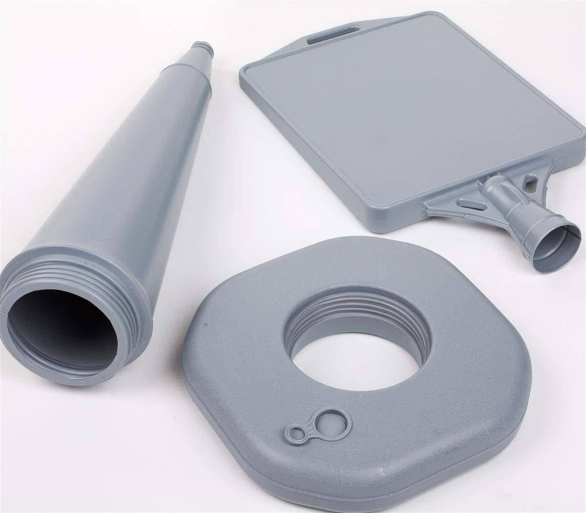 Displays2go Heavy-Duty Grey Plastic Outdoor Cone Sign Holds 13 x 15-Inch Signs, Double-Sided, Weighted Base, 14-1/2 x 47 x 14-1/2-Inch (WBSTND47GR)