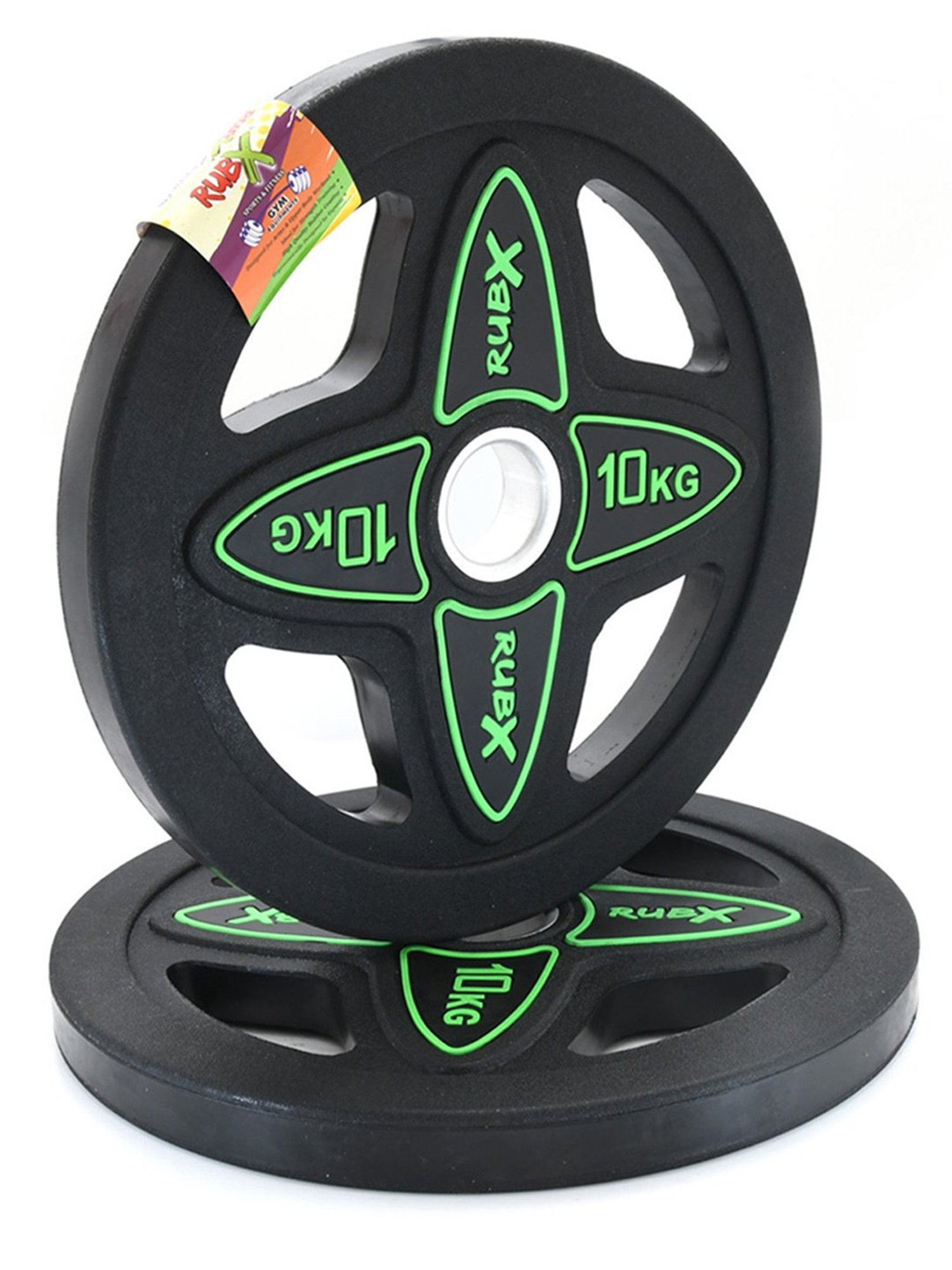 RUBX Rubber Coated Solid Weight Plate (31 MM Home Gym Weight Plates, 10 Kg x 2pc (Total = 20 kg))