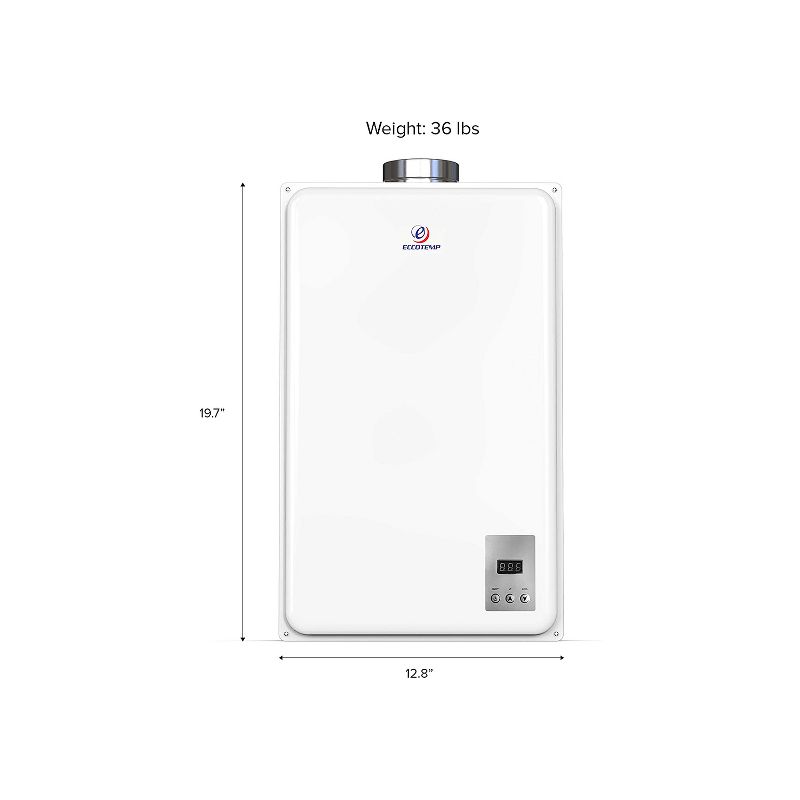 Eccotemp 45HI-LP 6.8 Gallons Per Minute Flow Capacity 150,000 BTU Liquid Propane Point of Use Wall Mounted Tankless Water Heater, White