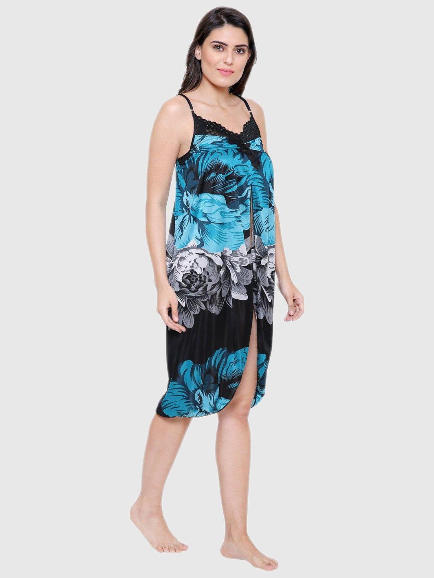 Secret Wish Blue Floral Night Dress