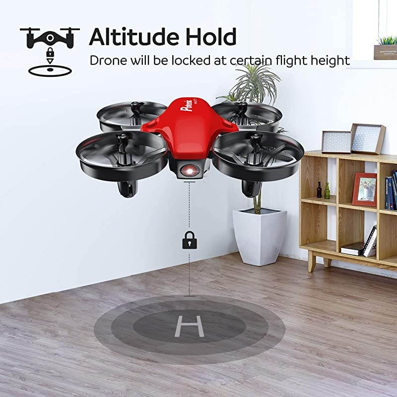 Mini Drone  Upgraded A20 RC Nano Quadcopter 24G 6 Axis Altitude Hold Headless Mode Safe and Stable Flight Extra Batteries and Remote Control Aircraft Mini Drone for Beginners amp Kids Red