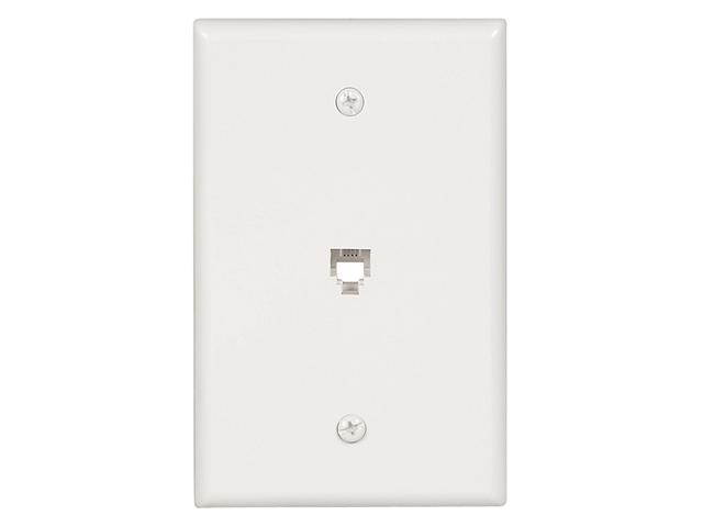 Cooper Wiring Devices 3533-4W Mid Size Flush Mount Wallplate with Phone Jack 4-C