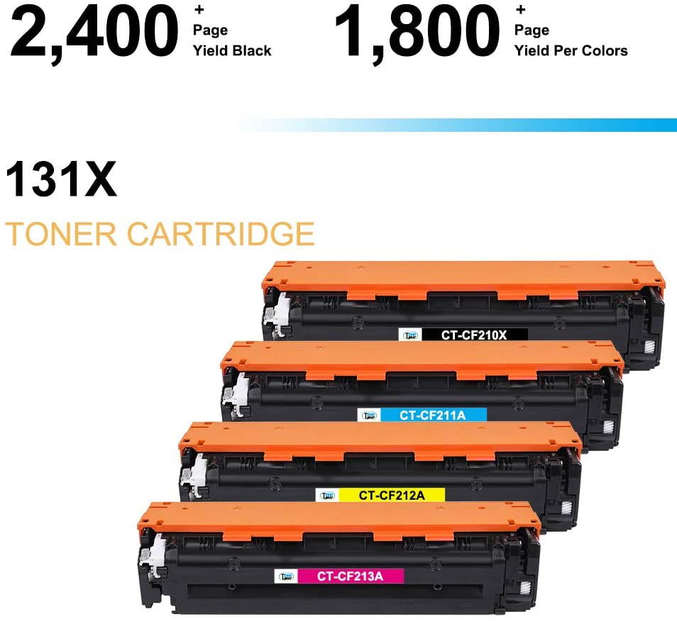 Cool Toner Compatible Toner Cartridge Replacement for HP 131A CF210A 131X CF210X Laserjet Pro 200 Color MFP M276nw M276n M251nw Pro 200 M251n M251 M276 CF211A CF212A CF213A Toner Printer Ink 4-Pack