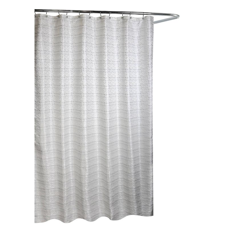 Avenue Road Shower Curtain White/Silver - Moda at Home