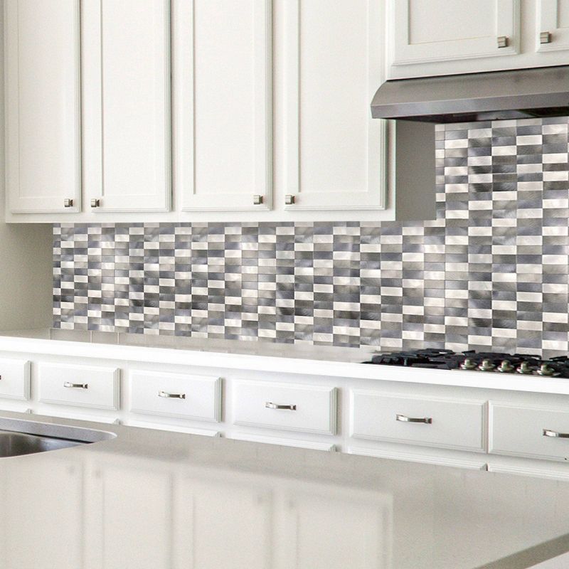 DIP Design is Personal 10pk Stack 12'' x 12'' Tiles Backsplash Silver Mix