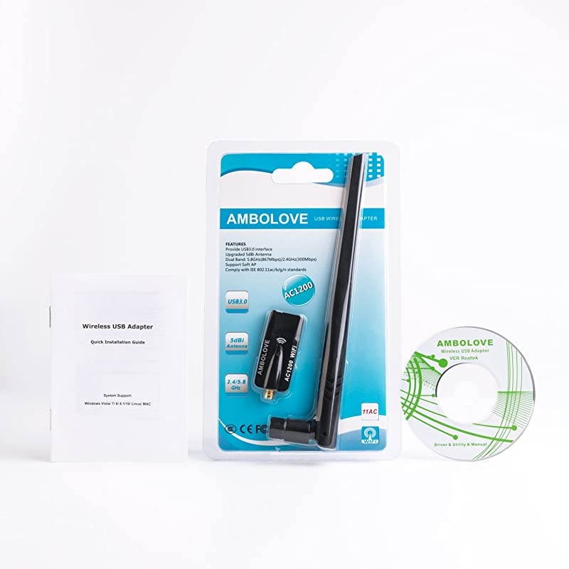 USB WiFi Adapter for PC1200Mbps  USB Wireless Network AdapterDual Band 24G5G Mini WiFi Card Dongle for DesktopLaptop Supports WindowsMacLinux