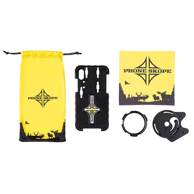 Complete Digiscoping Kit Compatible with iPhones OR Samsung Includes PhoneCase + Eyepiece Adapter + Lens Cloth