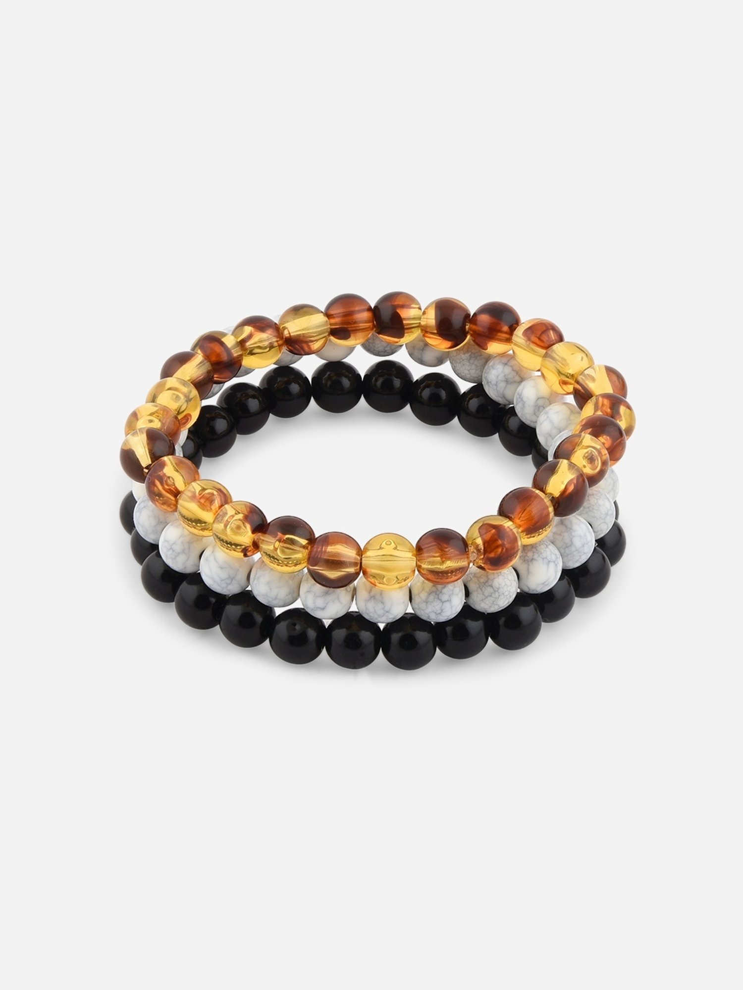 The Bro Code Attractive Multi Flexible fit Bracelet for Men - Set of 3