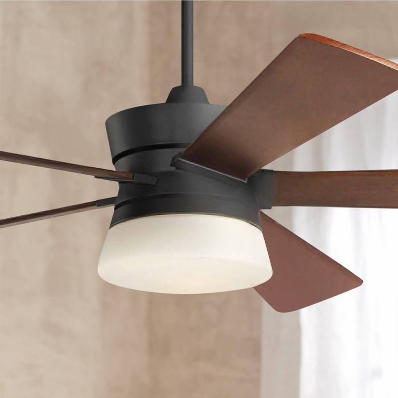 56" Monte Carlo Atlantic Midnight Black LED Ceiling Fan