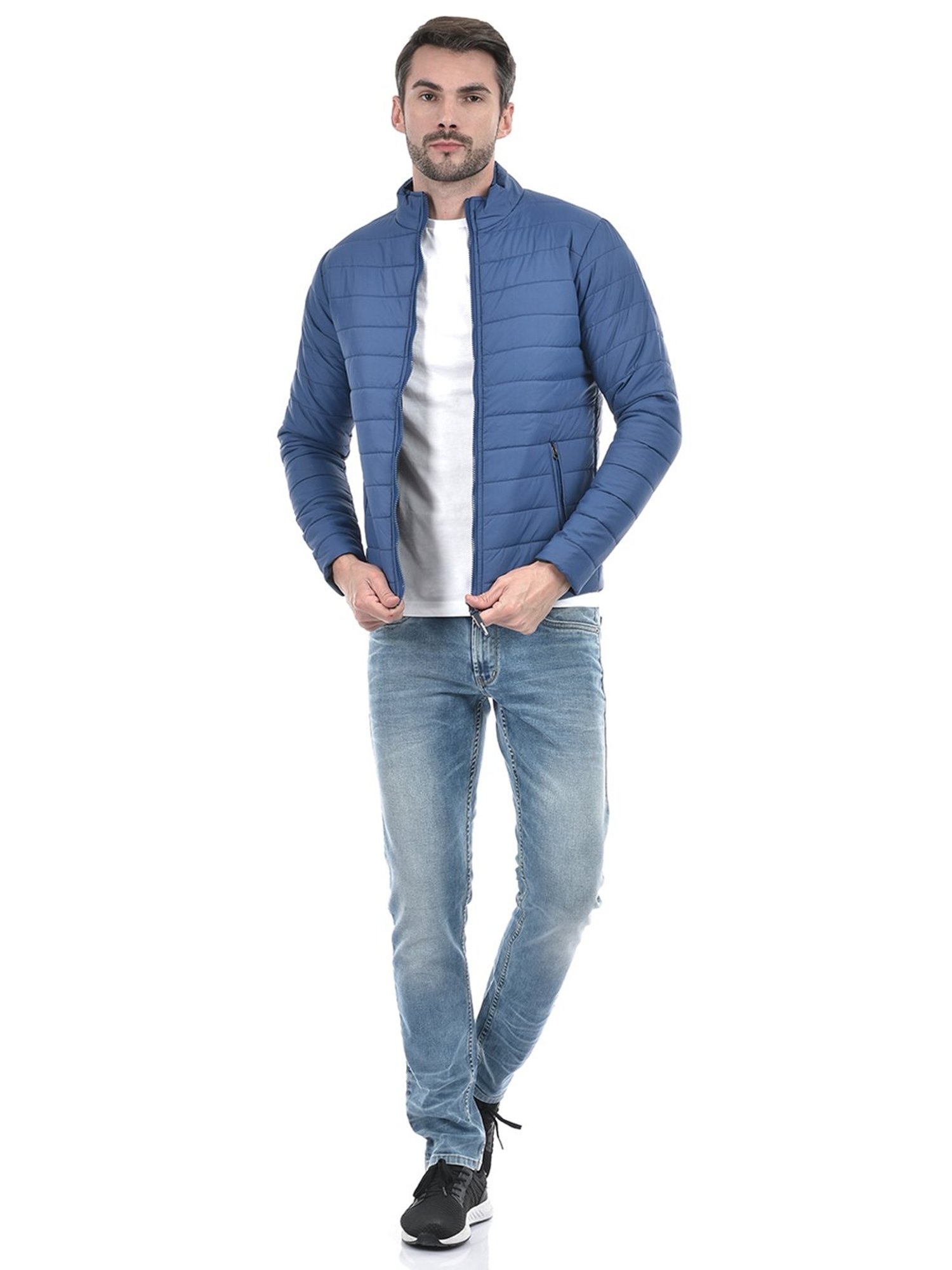 Integriti Blue & Black Regular Fit Reversible Jacket