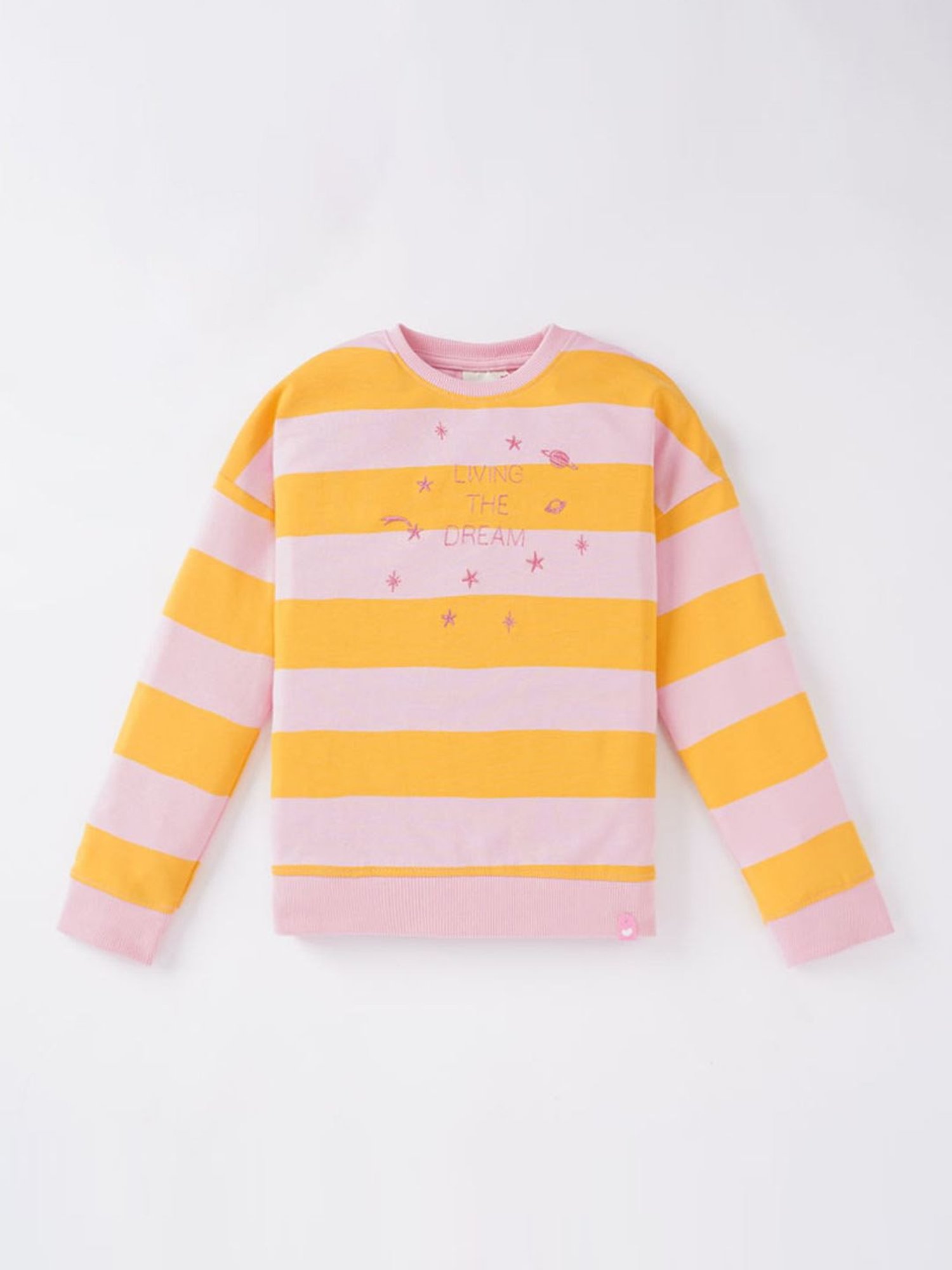 KIDS ONLY Blue Cotton Embroidered Full Sleeves Sweatshirt