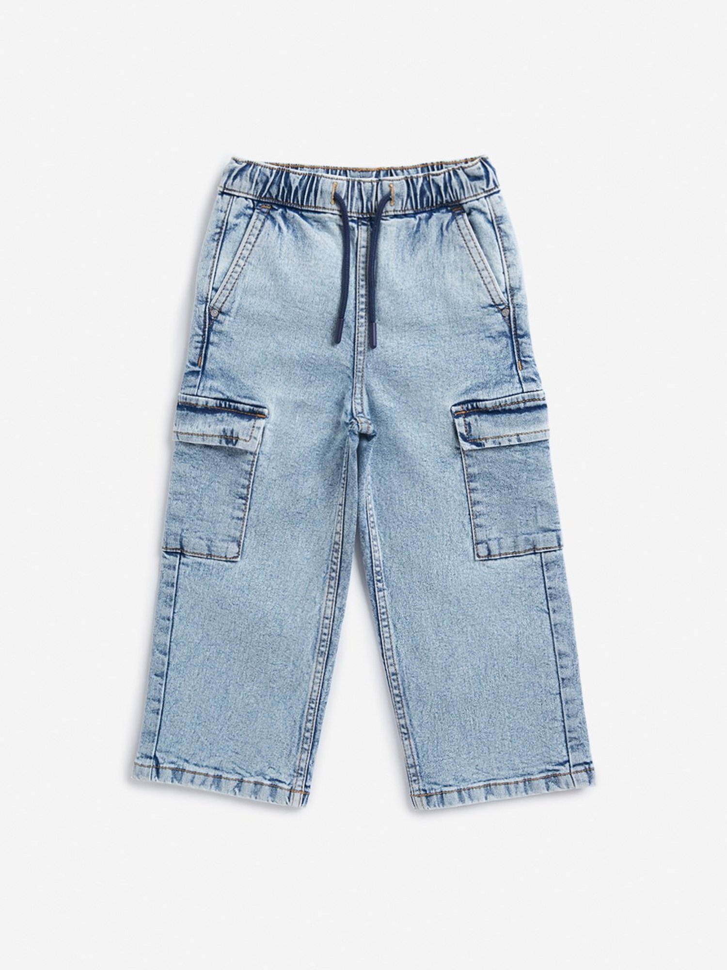 HOP Boys by Westside Blue Washed Mid-Rise Relaxed Fit Jeans