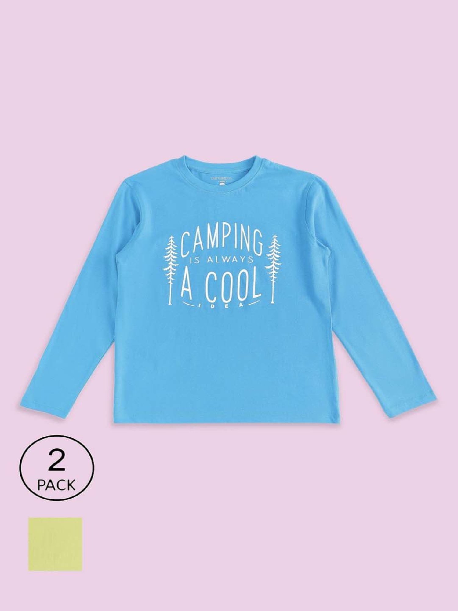 Pantaloons Baby Kids Blue & Yellow Cotton Printed Full Sleeves T-Shirt