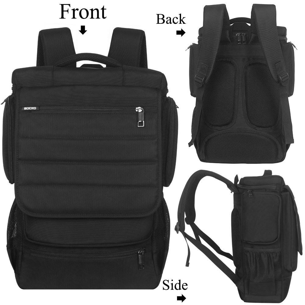 SOCKO Laptop Backpack , Multifunctional Unisex Luggage & Travel Bags Knapsack,rucksack Backpack Hiking Bags Students School Shoulder Backpacks Fits Up to 17.3 Inch Laptop Macbook Computer,Red