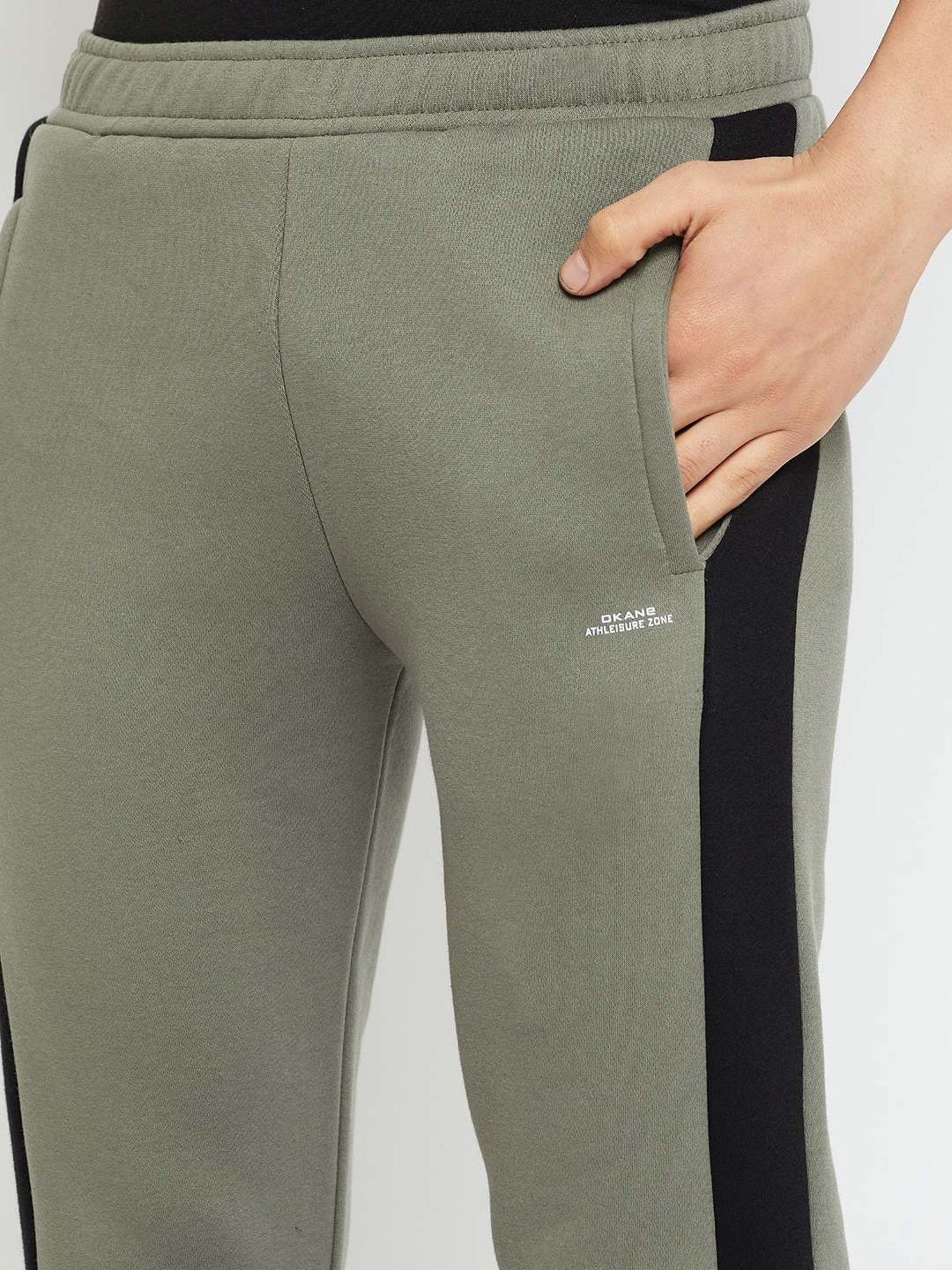 Okane Olive Regular Fit Colour Block Tracksuit