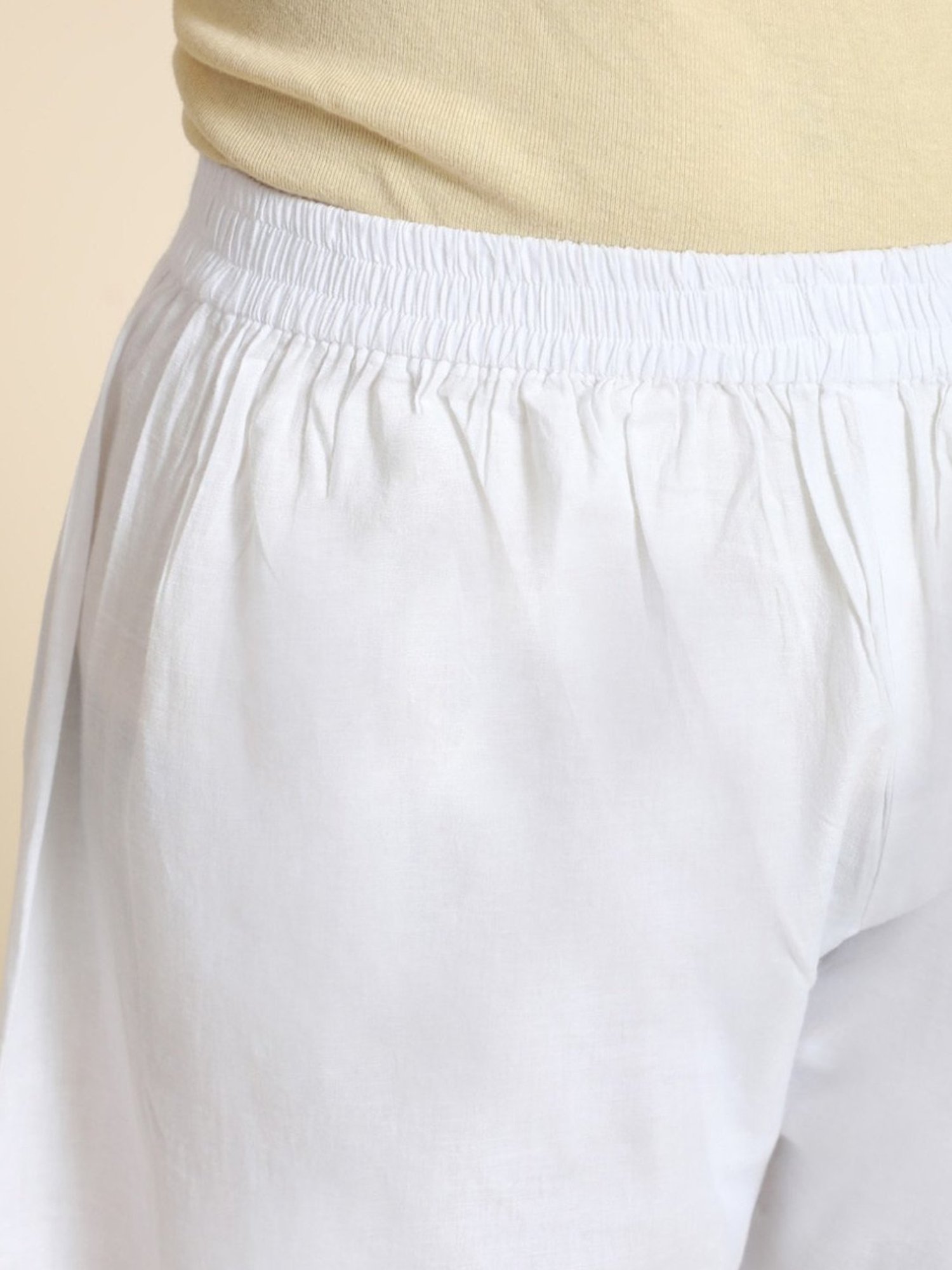 House Of Kari HOK Chikankari White Cotton Pant Trouser