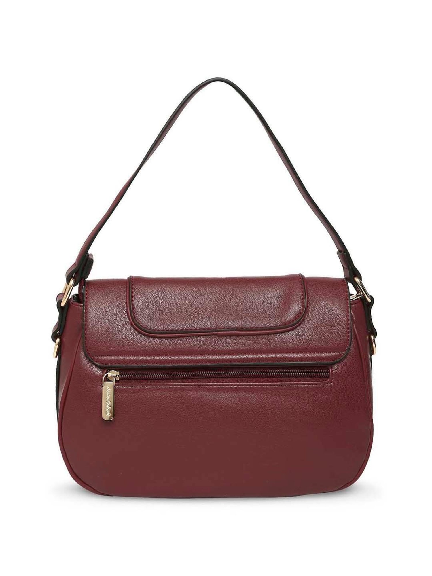 Marina Galanti Maroon Solid Medium Handbag