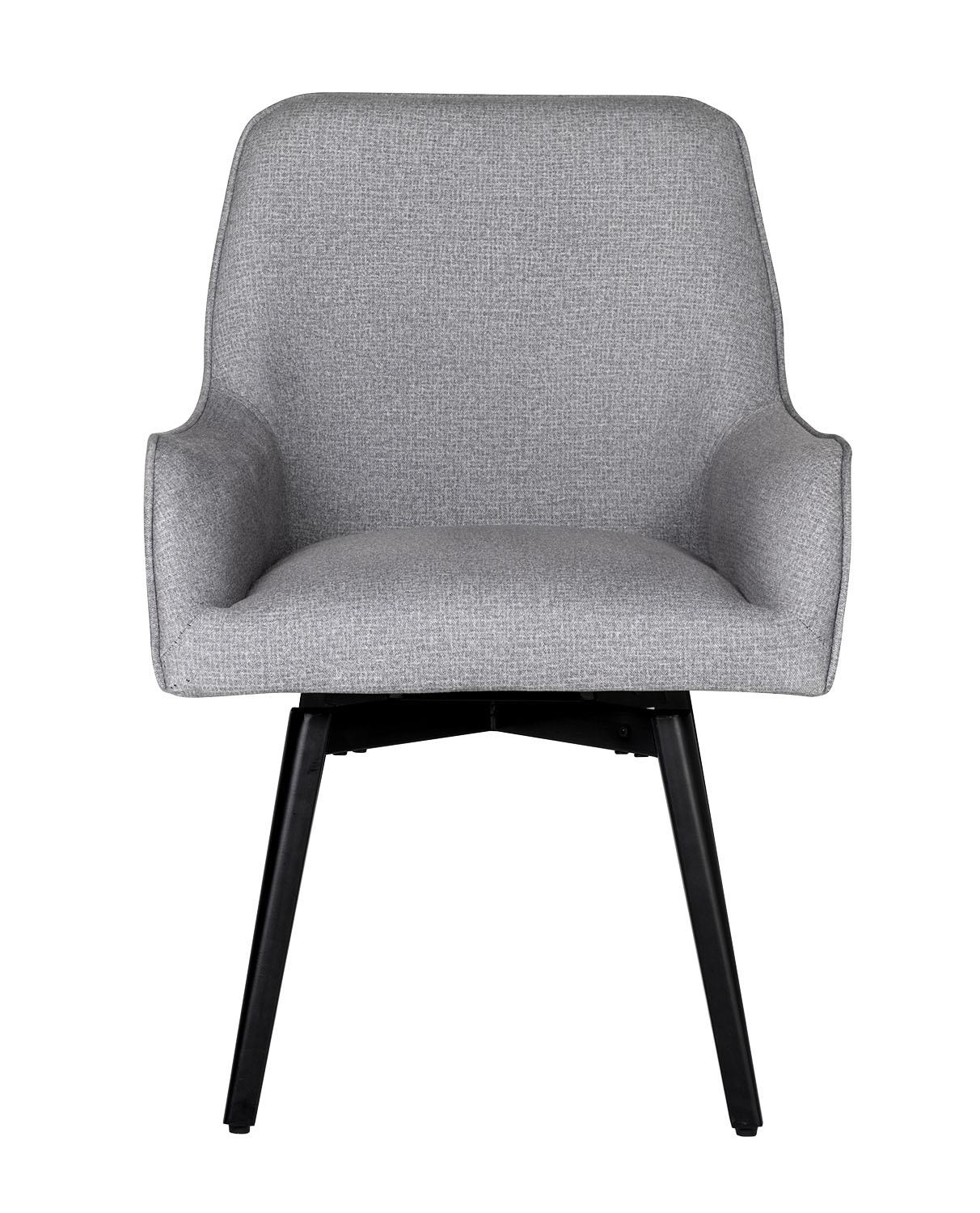 Studio Designs Home Spire Luxe Swivel Dining / Office Chair with Arms and Metal Legs in Heather Gray