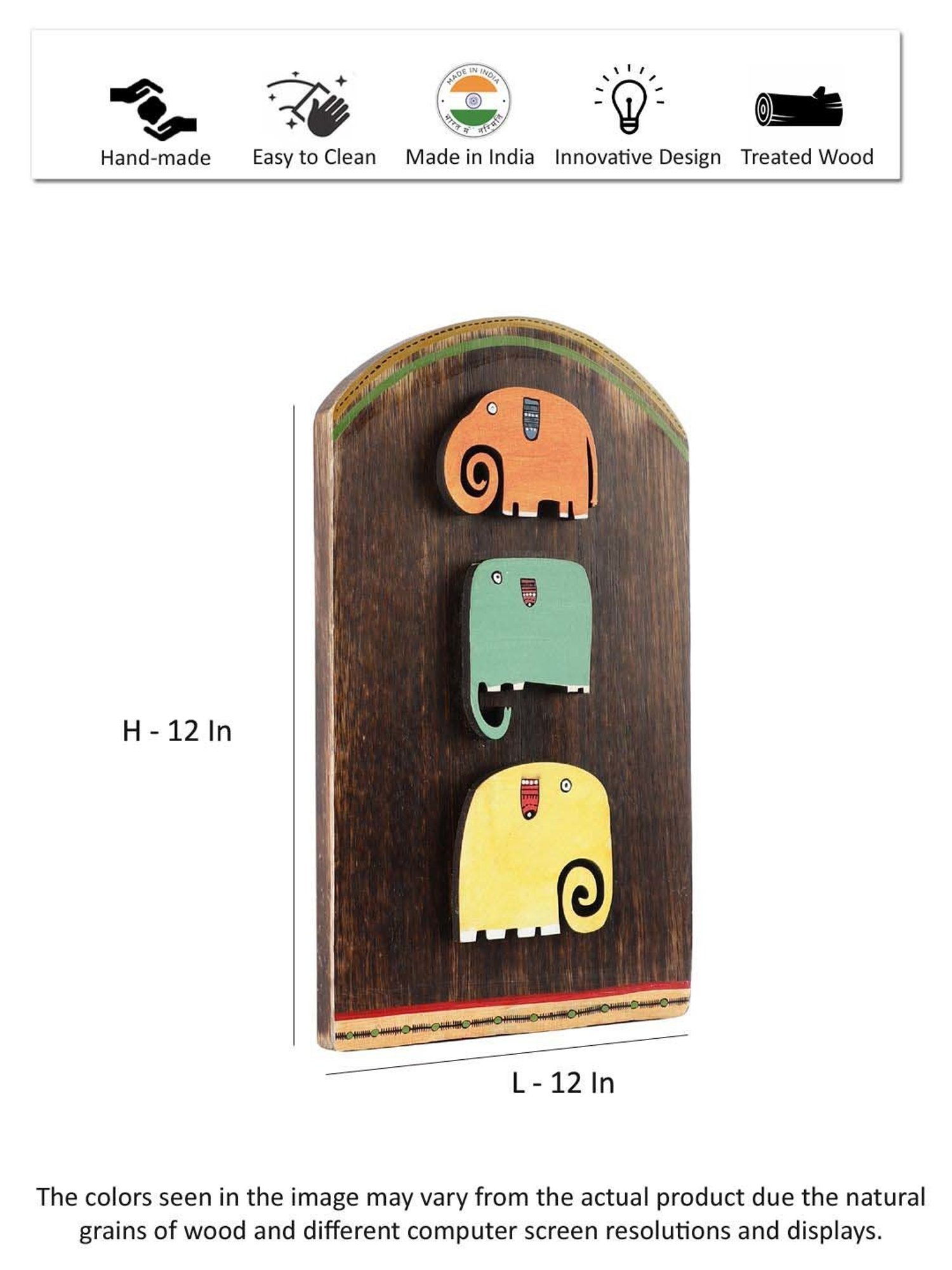 VarEesha Upahaar Multicolor Wood Wall Hanging with 2 Tea Light Holders