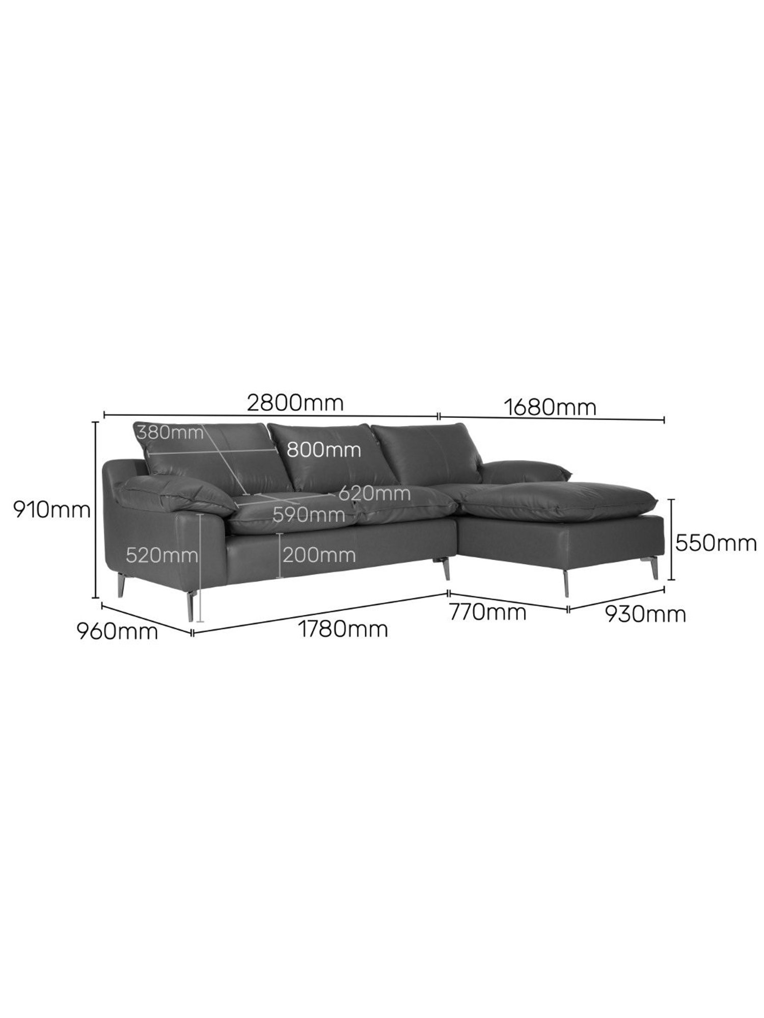 Durian Berry Black Premium Leatherette 2 Seater Sofa