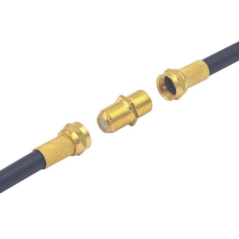 VCE 5-Pack Gold Plated F-Type Coaxial RG6 Connector,Cable Extension Adapter