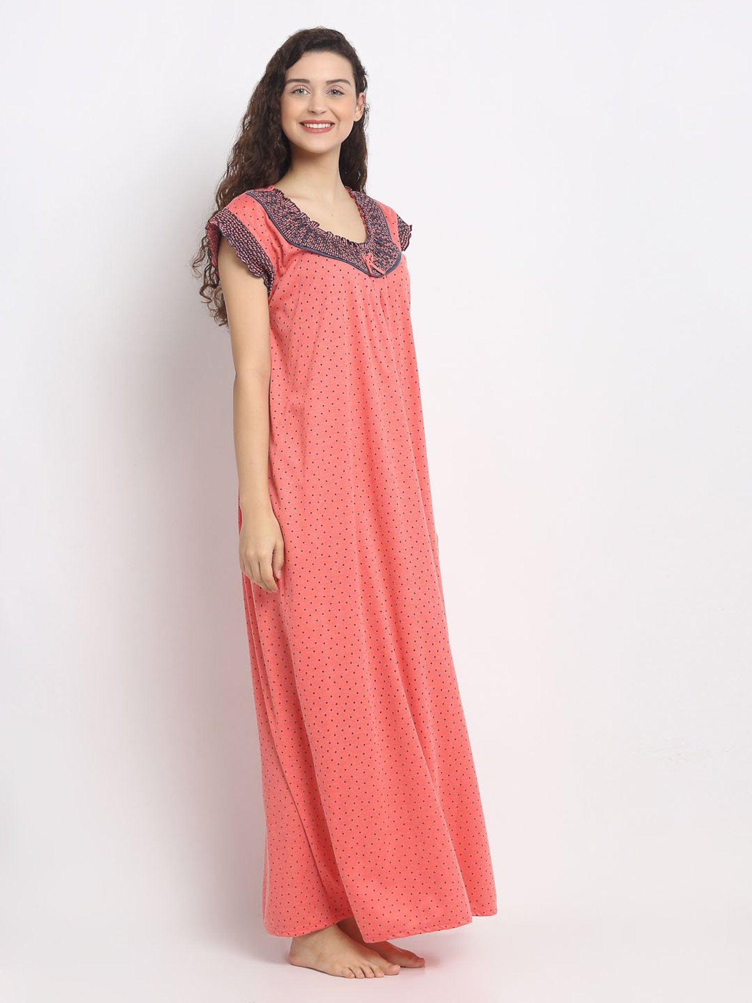 Secret Wish Orange Printed Nighty