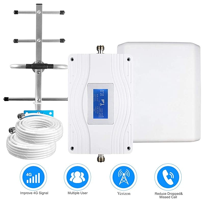 Cell Phone Signal Booster Kit|Up to 5,000 Sq Ft|Boost 4G LTE 700Mhz Band 13 Data Signal for Home and Office|No More Dropped Calls|FCC Approved