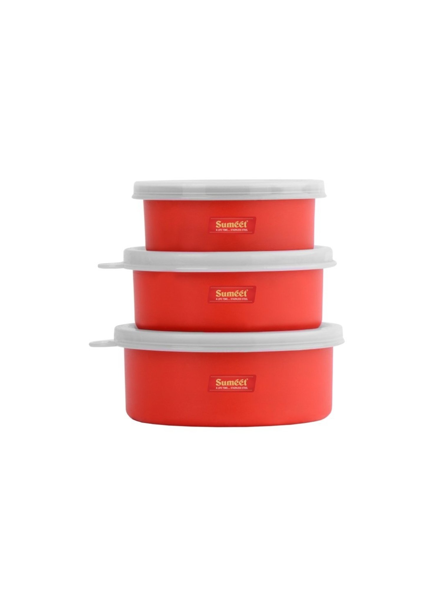 Borosil Grey Stainless Steel Lunch Box - Set of 4