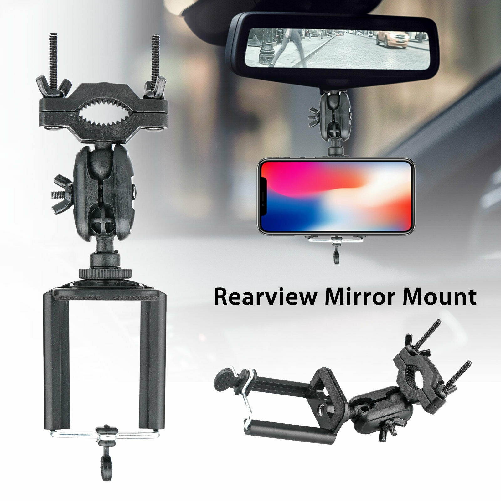 Universal Auto Car Rear View Mirror Mount Stand Holder Cradle For Cell Phone GPS