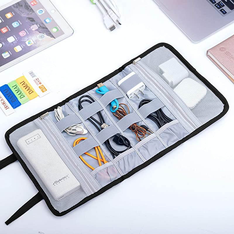 Travel Cable Organizer Cord BagUSB Drive Shuttle CaseElectronics Accessory Organizer Purple