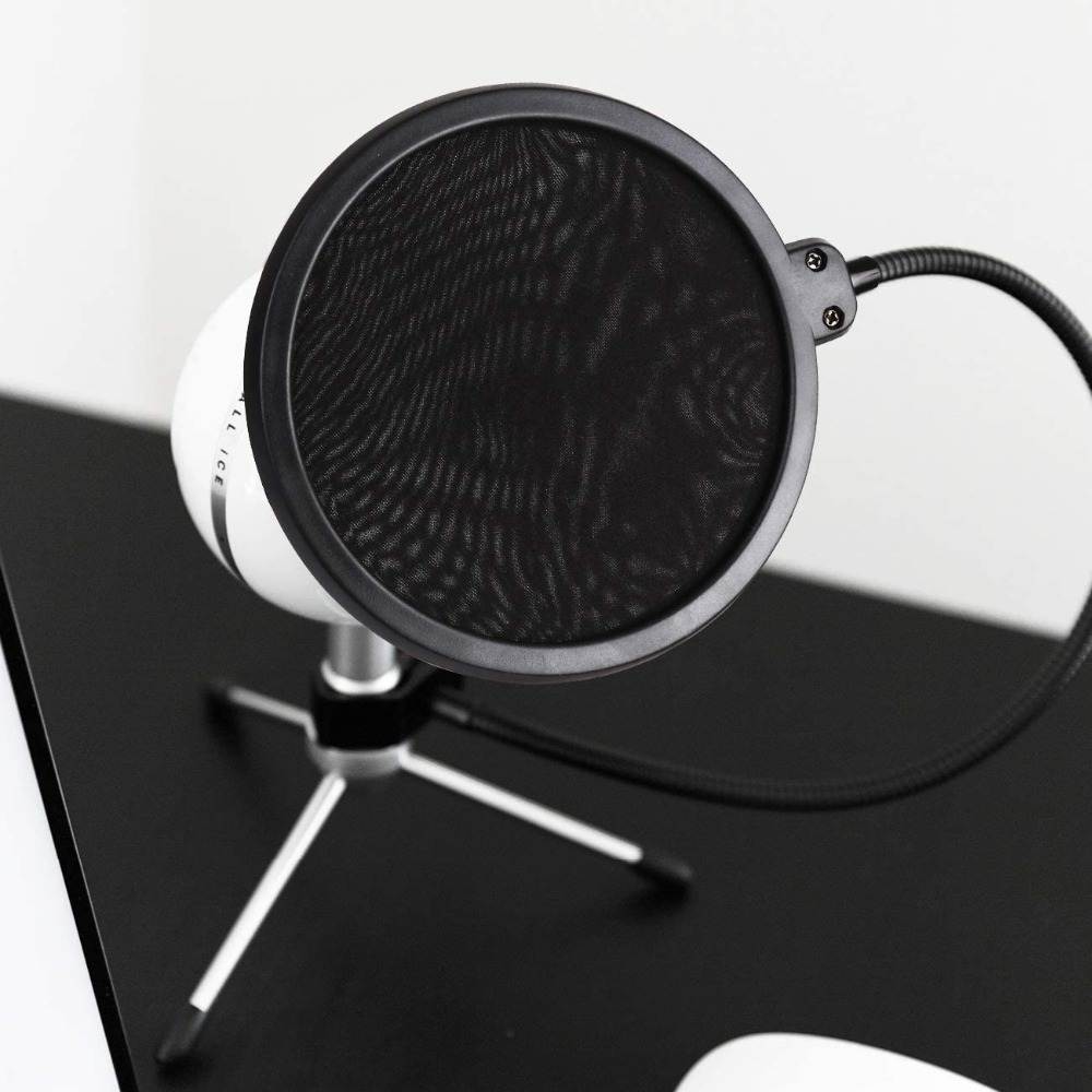 Depusheng Double Layer Studio Microphone Flexible Wind Screen Sound Filter for Broadcast Karaoke YouTube Podcast Recording Accessories